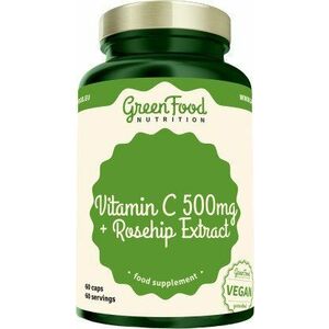 GREENFOOD NUTRITION Vitamin C 500mg + Rosehip extract 60 kapslí obraz