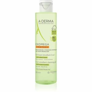 A-Derma Exomega Control 2 in 1 emollient cleansing gel sprchový gel pro suchou až atopickou pokožku 200 ml obraz