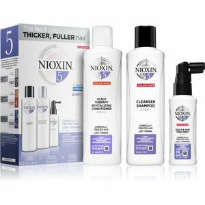 Nioxin System 5 Color Safe Chemically Treated Hair Light Thinning sada pro mírné řídnutí normálních až silných, přírodních i chemicky ošetřených vlasů obraz