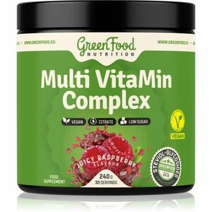 GreenFood Nutrition Multi VitaMin Complex prášek s multivitamínovým komplexem příchuť Juicy Raspberry 240 g obraz