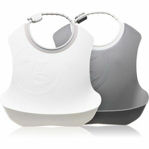 Twistshake Bib bryndák 4+m Pastel Grey White 2 ks obraz