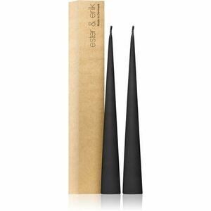 ester & erik cone candles raw black (no. 75) dekorativní svíčka 2x37 cm obraz