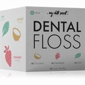 My White Secret Dental Floss dentální nit Coconut, Mint, Strawberry 3 ks obraz