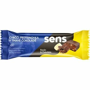 SENS Cvrččí Proteinovka v tmavé čokoládě proteinová tyčinka příchuť Banana & Chocolate 60 g obraz