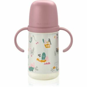 Suavinex Walk Second dětská láhev s držadly 6 m+ Pink 270 ml obraz