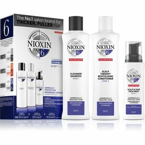 Nioxin System 6 Color Safe Chemically Treated Hair dárková sada pro řídnoucí vlasy 3 ks obraz