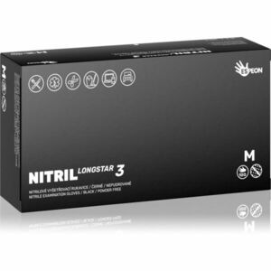 Espeon Nitril Longstar3 Black nitrilové nepudrované rukavice velikost M 2x50 ks obraz