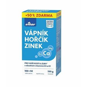 Vitar Vápník + hořčík + zinek + vit.D3 + vit.K1 100+50 tablet obraz