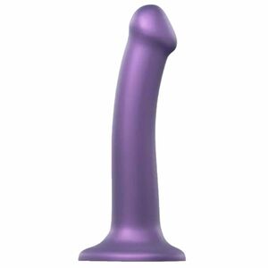 Strap-on-me dildo s přísavkou Metallic Shine M (18 cm), fialové obraz