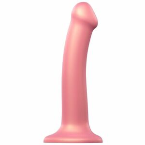 Strap-on-me dildo s přísavkou Metallic Shine M (18 cm), růžové obraz