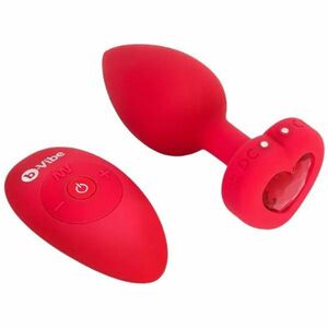 b-Vibe B-Vibe vibrační anální kolík Heart M/L s ovl. 10, 5cm obraz