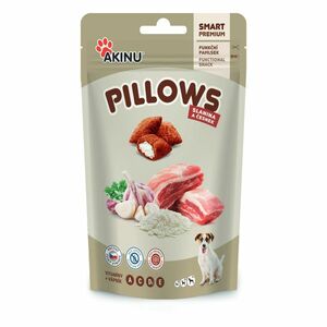 Akinu Pillows polštářky se slaninou a česnekem pamlsek pro psy 80 g obraz