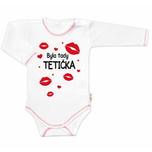 Baby Nellys Body dlouhý rukáv s vtipným textem, Byla tady tetička, vel. 86 obraz