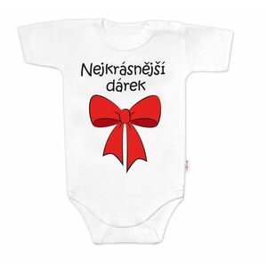 Baby Nellys Body kr. rukáv - Nejkrásnější dárek, bílé, vel. 86 obraz