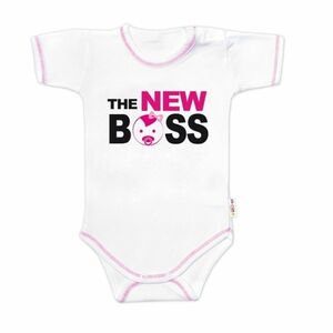 Baby Nellys Body kr. rukáv s vtipným textem, The New Boss, vel. 80 obraz