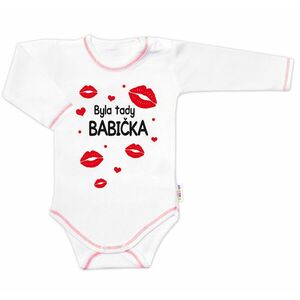 Baby Nellys Body dlouhý rukáv s vtipným textem, Byla tady babička, vel. 56 obraz