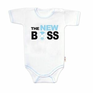 Baby Nellys Body kr. rukáv s vtipným textem, The New Boss, vel. 74 obraz