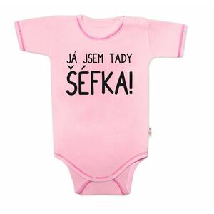 Baby Nellys Body kr. rukáv s vtipným textem, Já jsem tady ŠÉFKA! vel. 80 obraz