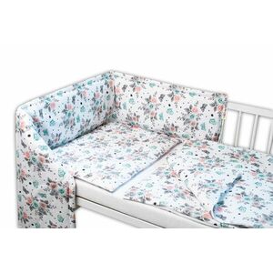 Baby Nellys 3D sada Mantinel s povlečením - Růžičky, bílé, 135x100 cm obraz