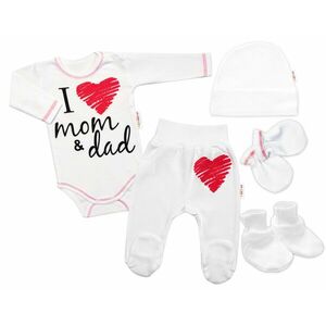 Baby Nellys 5-ti dílná soupravička do porodnice I love mom & dad, unisex obraz