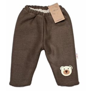 Baby Nellys Oteplené pletené kalhoty Teddy Bear, dvouvrstvé, hnědé obraz