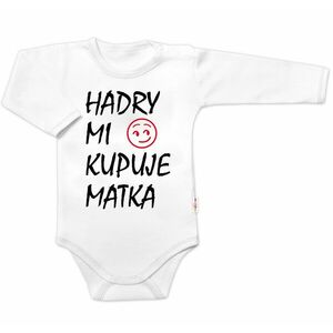 Baby Nellys Body dlouhý rukáv Hadry mi kupuje matka, bílé vel. 80 obraz