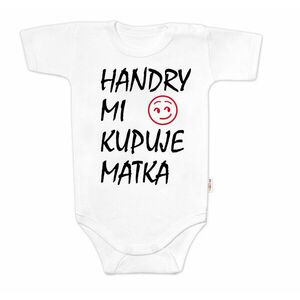 Baby Nellys Body krátký rukáv Handry mi kupuje matka, bílé vel. 86 obraz