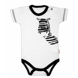 Baby Nellys Body krátký rukáv Zebra - bílé vel. 62 obraz