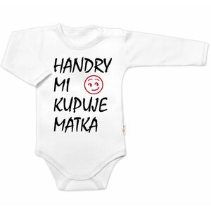 Baby Nellys Body dlouhý rukáv Handry mi kupuje matka, bílé vel. 50 obraz