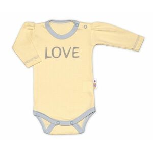 Baby Nellys Body dlouhý rukáv Love - žluté vel. 56 obraz