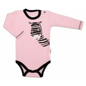 Baby Nellys Body dlouhý rukáv, růžové, Zebra vel. 56 obraz