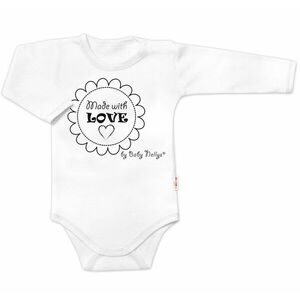 Baby Nellys Body dlouhý rukáv Made with love, bílé vel. 80 obraz