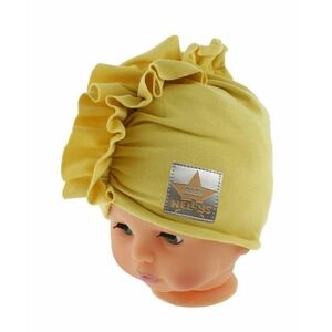 Baby Nellys Jarní/podzimní bavlněná čepice - turban, hořčicová obraz