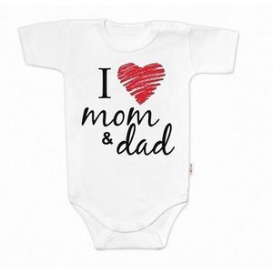 Baby Nellys Body krátký rukáv I love mom & dad, unisex vel. 74 obraz