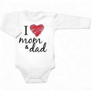 Baby Nellys Body dlouhý rukáv I love mom & dad vel. 80, unisex obraz