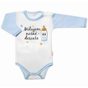 Baby Nellys Body dl. rukáv s vtip. textem Milujem nočné desiate vel. 74, kluk obraz