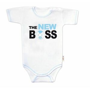 Baby Nellys Body krátký rukáv s vtipným textem The New Boss vel. 68, kluk obraz