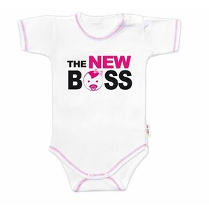 Baby Nellys Body krátký rukáv s vtipným textem The New Boss vel. 86, holka obraz