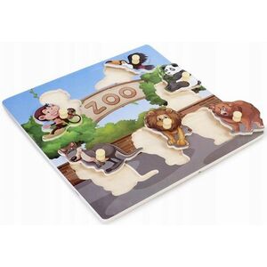 TULIMI Dřevěné zábavné, vkládací puzzle - Zoo - 6 dílků obraz