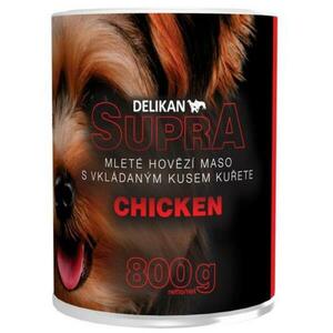 Delikan SUPRA DOG mleté hovězí maso s velkou porcí kuřete 800g konzerva pro psa obraz