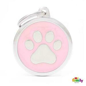 My Family MF PINK BIG CIRCLE PAW 3, 93x3, 17 cm gravírovateľný přívěsek obraz