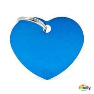 My Family MF BIG HEART ALUMINUM BLUE 3, 1x3, 76 cm gravírovateľný přívěsek obraz