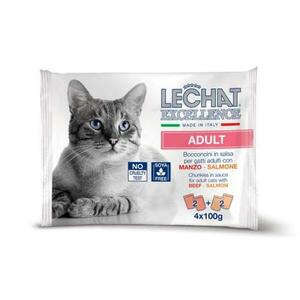 Monge LECHAT EXCELLENCE ADULT hovězí/losos multi pack 4x100g kapsička obraz