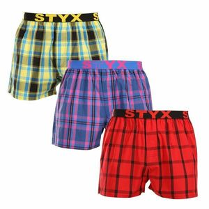 Styx 3PACK pánské trenky sportovní guma vícebarevné (3B103133) M obraz