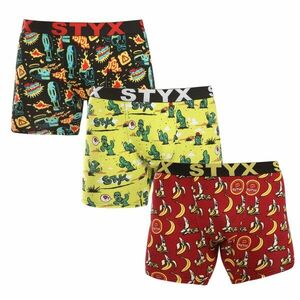 Styx 3PACK pánské boxerky long art sportovní guma vícebarevné (3UN13198) XXL obraz