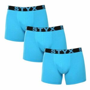 Styx 3PACK pánské boxerky long sportovní guma světle modré (3U1169) M obraz