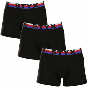 Styx 3PACK pánské boxerky long sportovní guma černé trikolóra (3U1960) XXL obraz