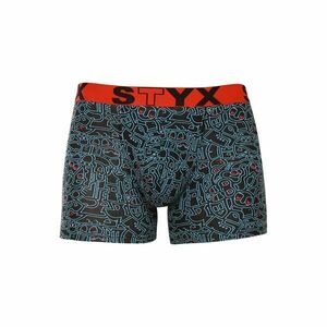 Styx Pánské boxerky long art sportovní guma doodle (U1256) XXL obraz