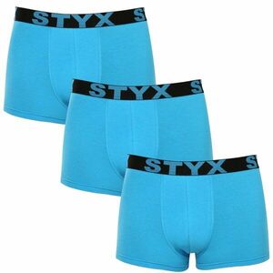 Styx 3PACK pánské boxerky sportovní guma světle modré (3G1169) M obraz