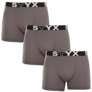 Styx 3PACK pánské boxerky long sportovní guma tmavě šedé (3U1063) XL obraz